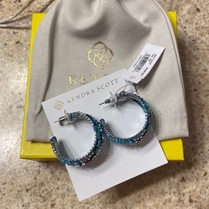 Brand new blue Kendra Scott Britt gold earrings